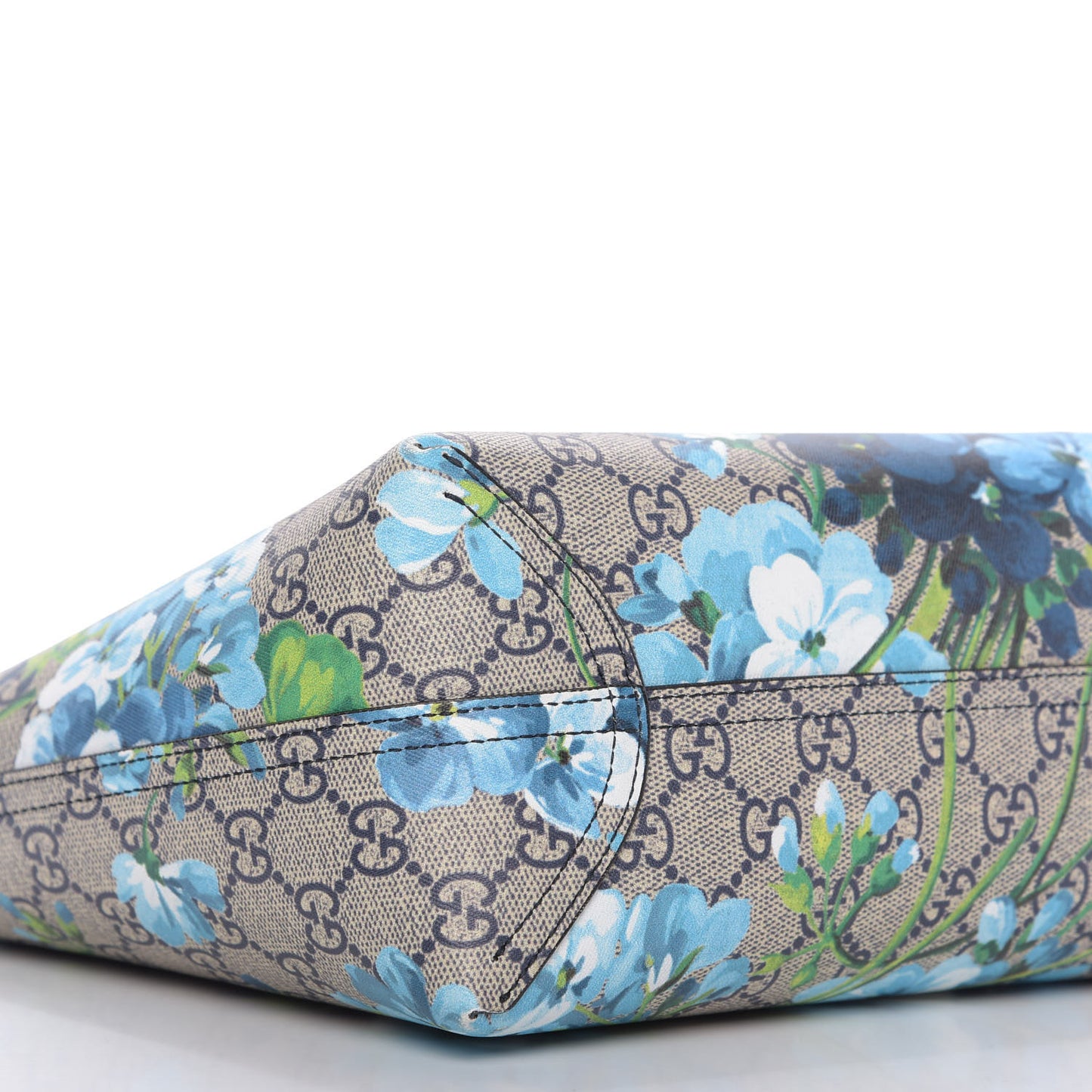 GG Supreme Monogram Blooms Small Reversible Tote Beige Blue Navy