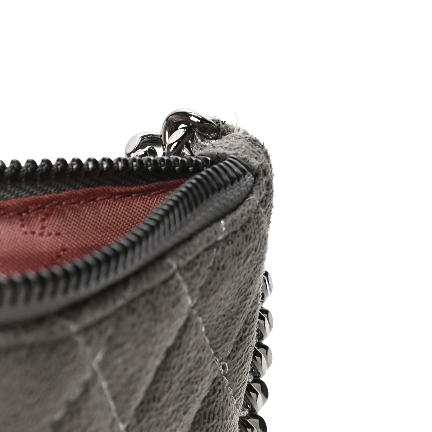 Shaggy Deer Quilted Falabella Wristlet Grey