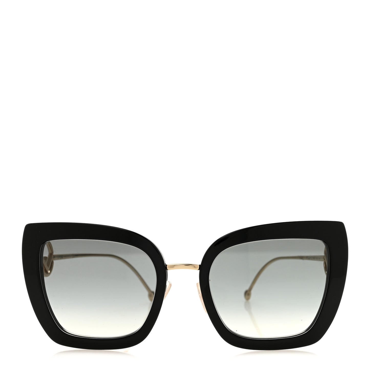 Acetate Metal F is Fendi Square Cat Eye Sunglasses FF 0424/F/S Black