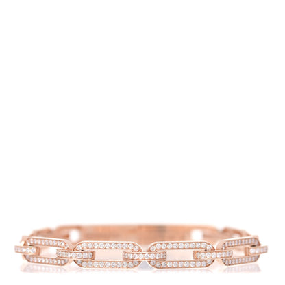 Hermes 18K Rose Gold Diamond Full Pave PM Kelly Chaine Bracelet SH 3 of 4