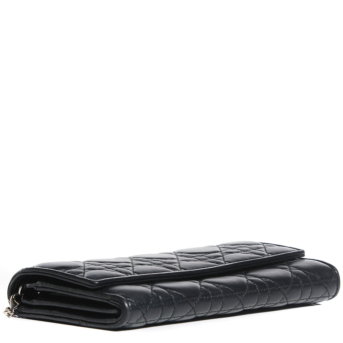 Lambskin Cannage Lady Dior Rendezvous Wallet On Chain Black