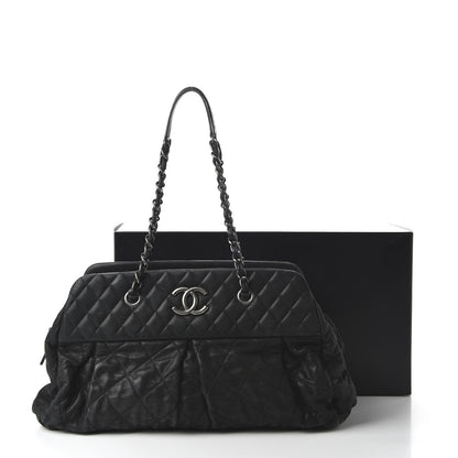 Chanel Iridescent Calfskin Chic Quilt Bowling Bag Black 11 of 12