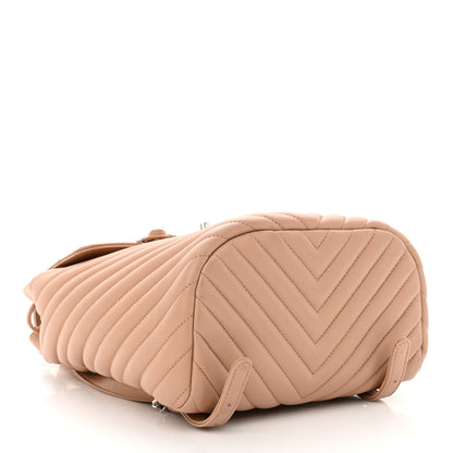 Chanel Calfskin Chevron Quilted Small Urban Spirit Backpack Beige 4 of 14