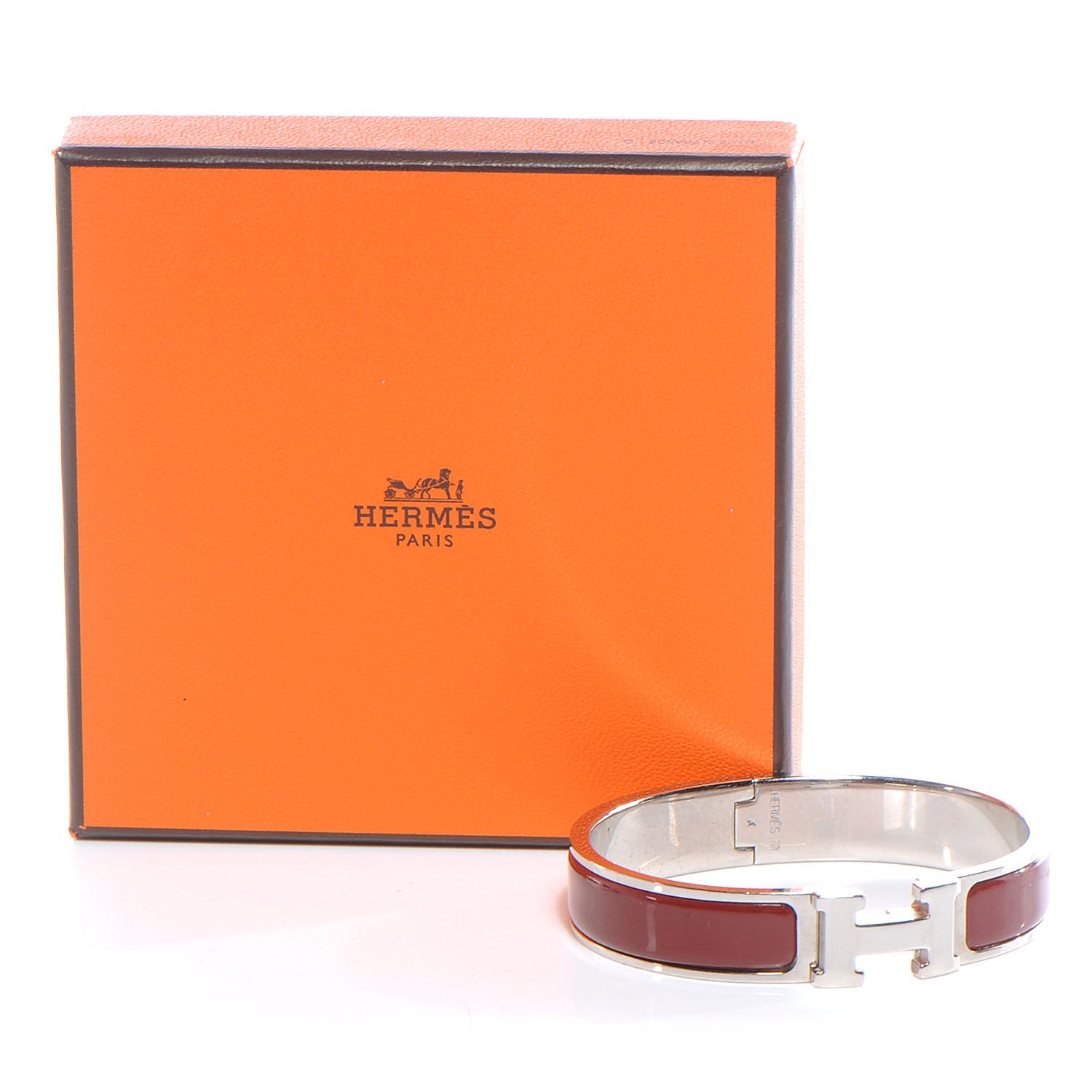 Hermes Narrow Enamel Clic Clac H Bracelet PM Burgundy 5 of 5