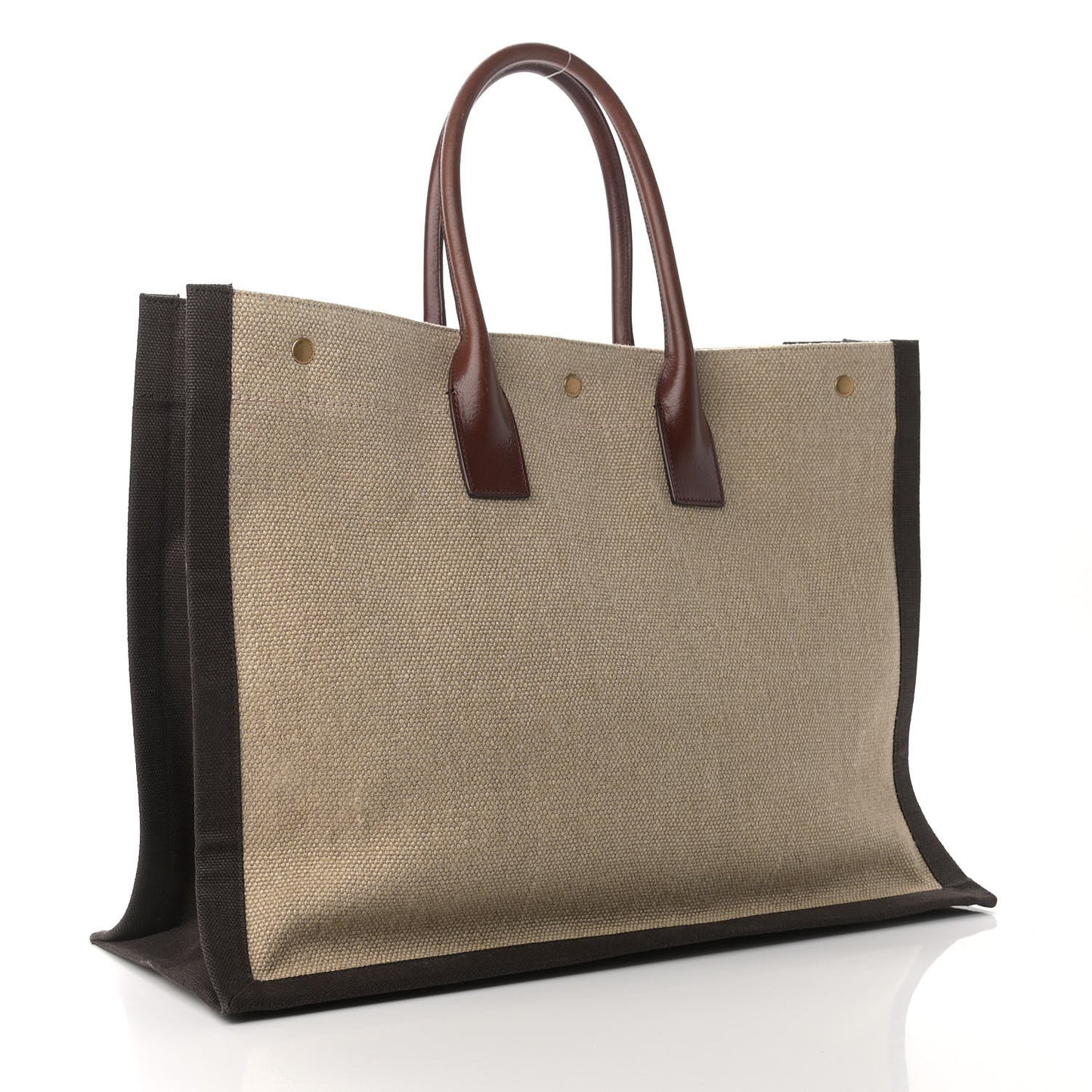 Linen Calfskin Rive Gauche Tote Natural