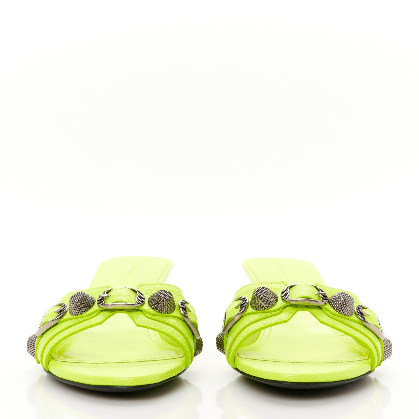 Agneau Arena Cagole 50mm Slide Sandals 37 Fluo Yellow