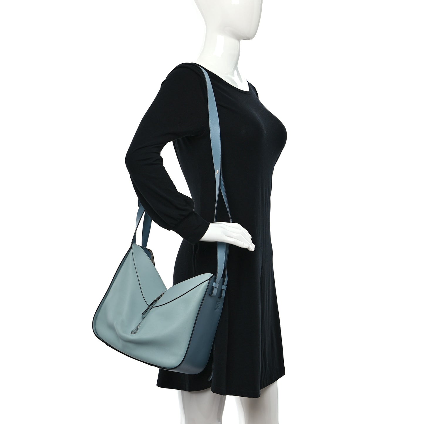 Calfskin Small Hammock Shoulder Bag Light Blue