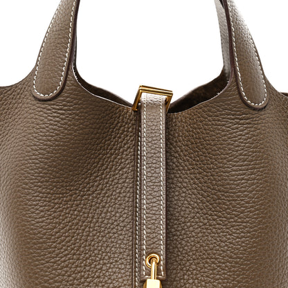 Hermes Taurillon Clemence Picotin Lock 18 PM Etoupe 7 of 10
