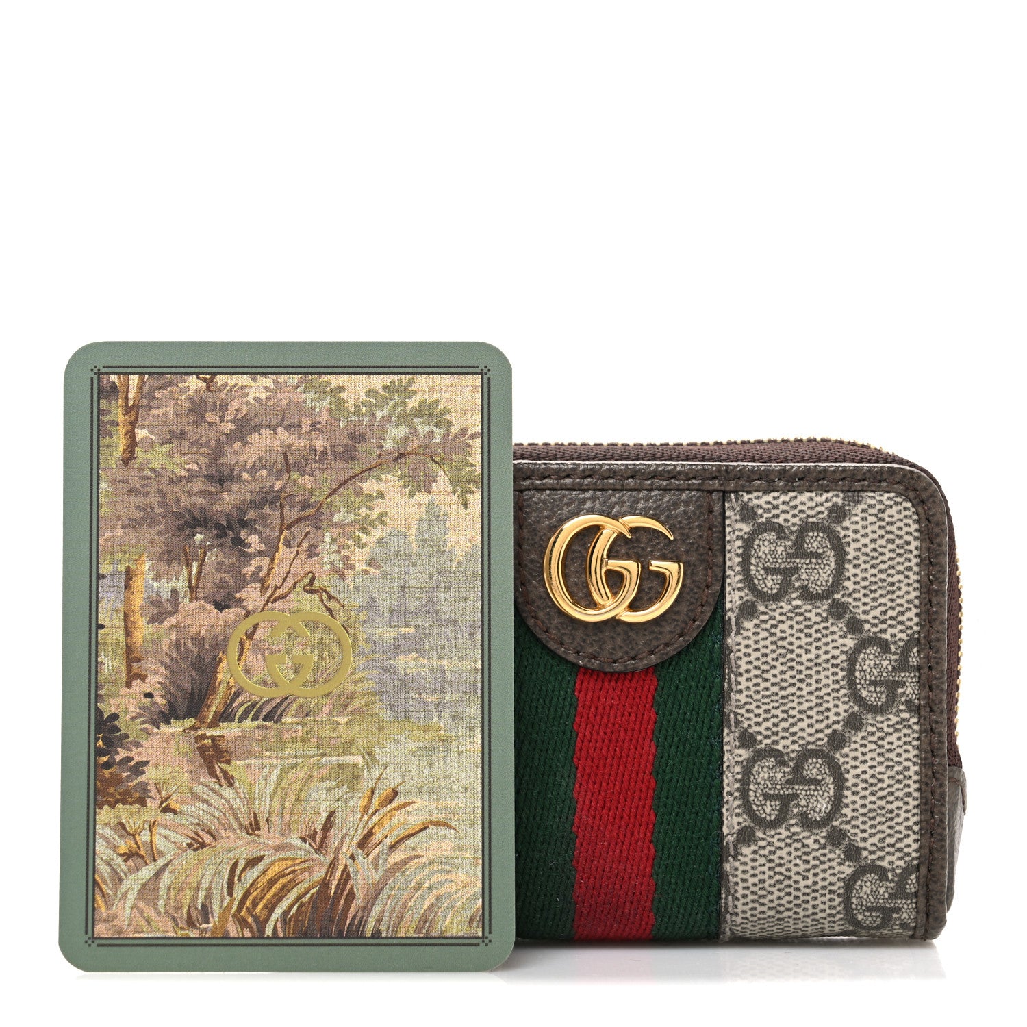 Gucci GG Supreme Monogram Web Ophidia Playing Card Case Beige New Acero 3 of 9