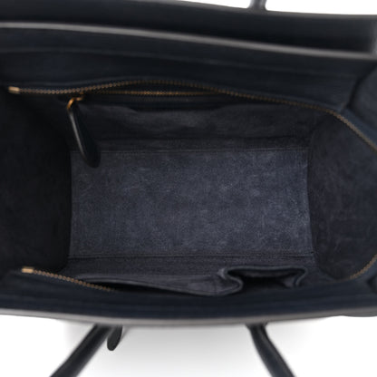 Celine Drummed Calfskin Micro Luggage Midnight 5 of 10