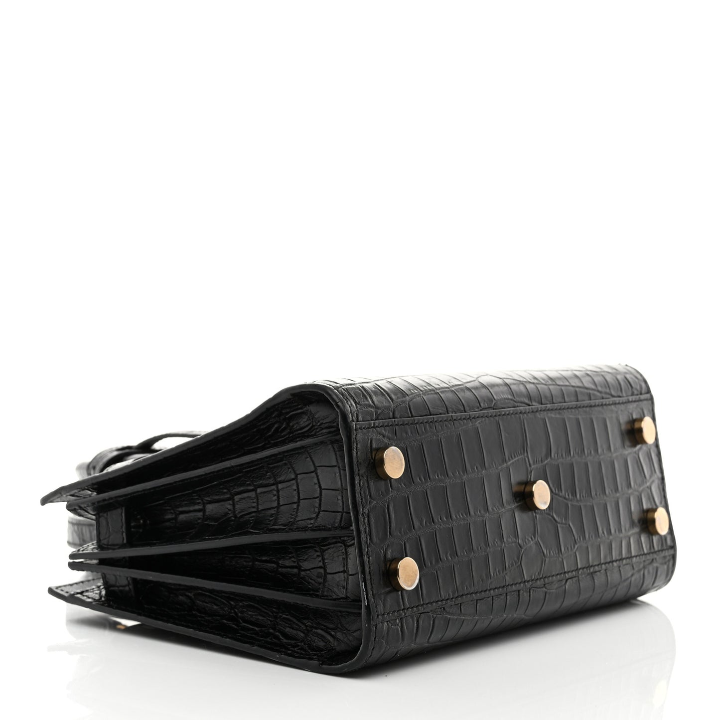 Calfskin Crocodile Embossed Nano Sac De Jour Black