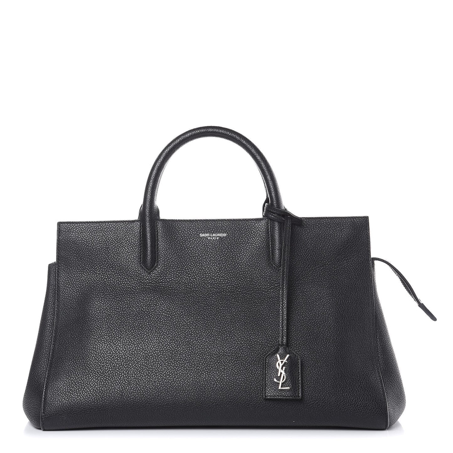 Grained Calfskin Small Cabas Rive Gauche Black