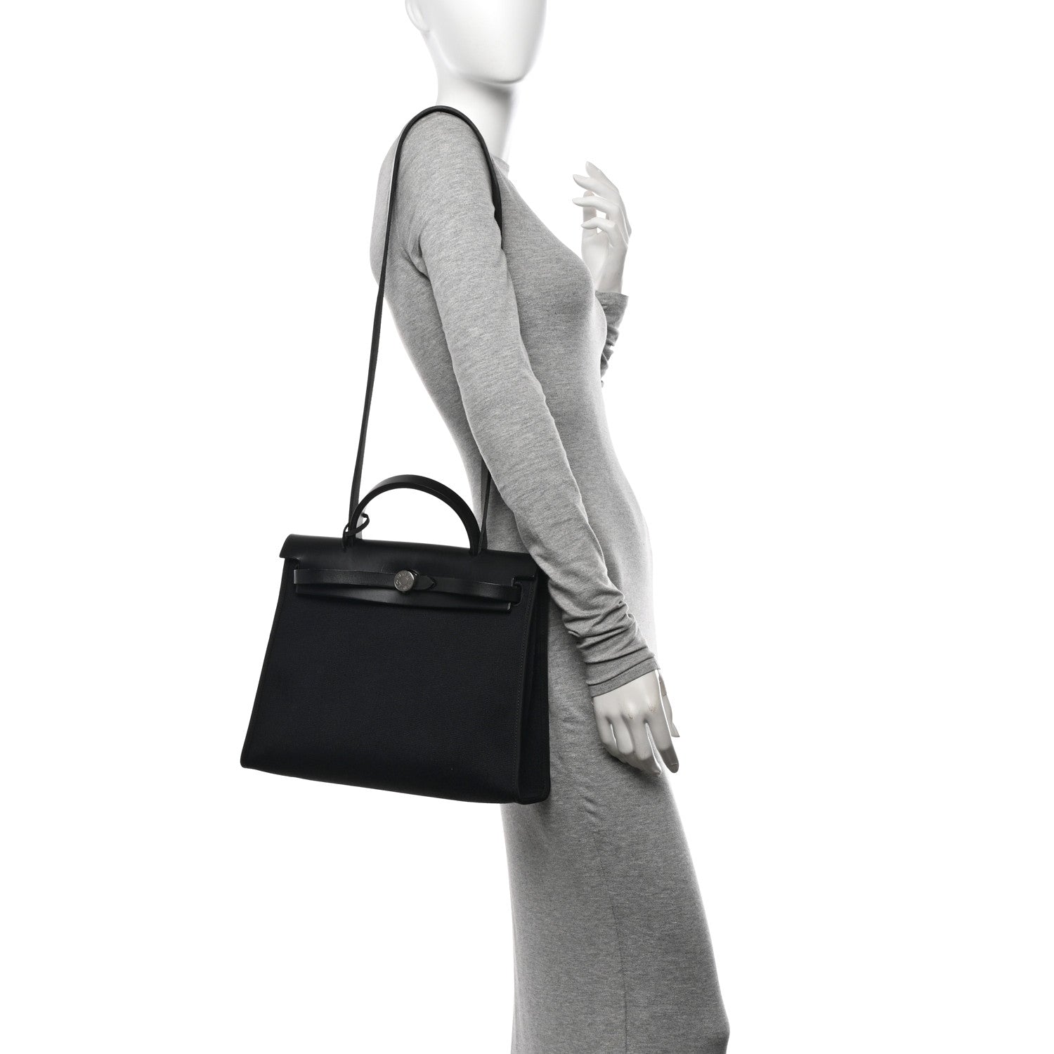 Hermes Military Toile Vache Hunter Herbag Zip PM 31 Black 2 of 11