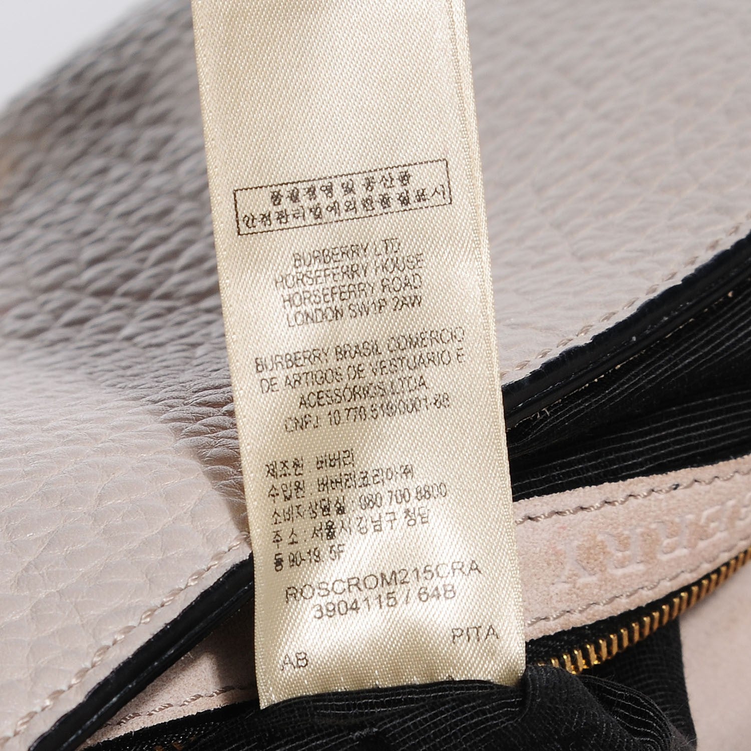 Burberry Signature Grain Medium Clutch Bag Pale Grey 9 of 9