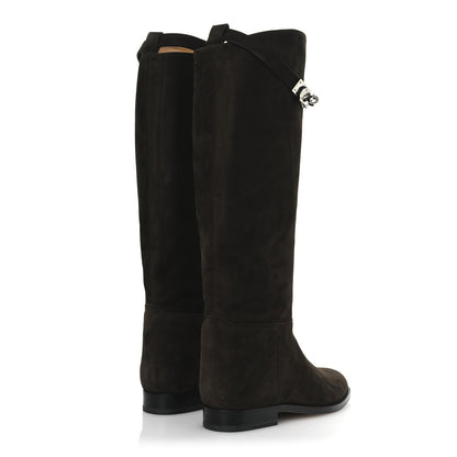 Hermes Suede Kelly Jumping Boots 35.5 Ecorce 5 of 11