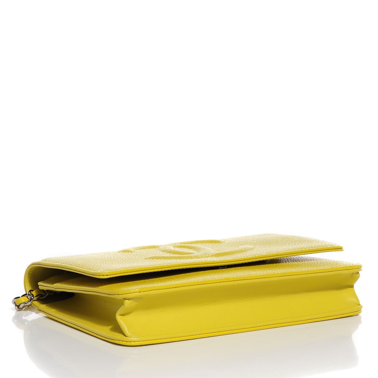 Chanel Caviar Timeless Wallet on Chain WOC Yellow 4 of 9