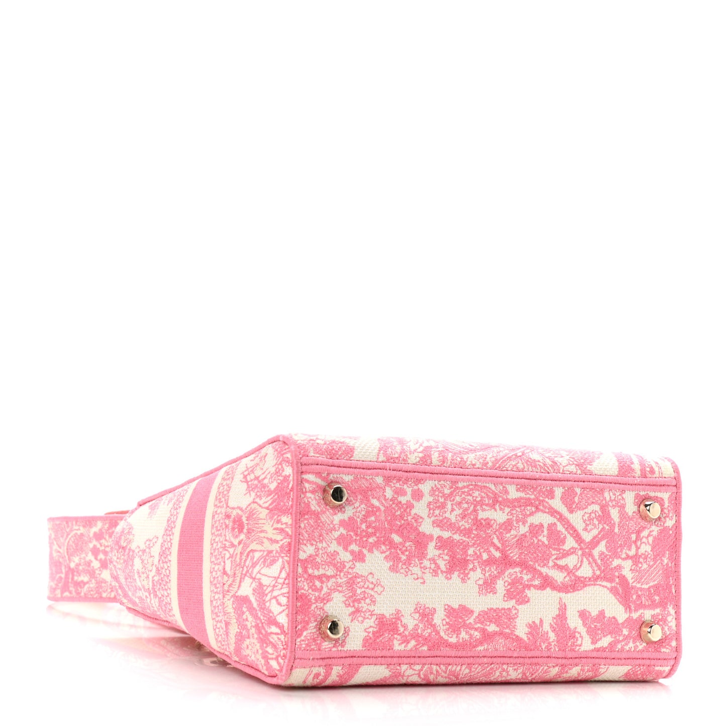 Canvas Toile De Jouy Embroidered Medium Lady D-Lite Peony Pink