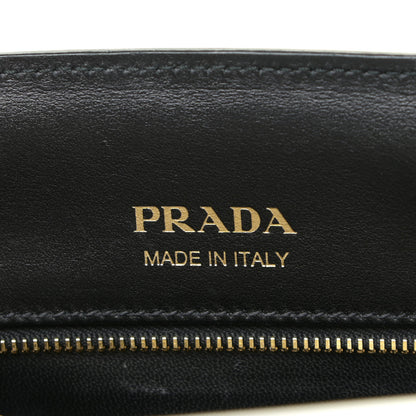 Prada Saffiano City Calfskin Medium Bibliothèque Top Handle Black White 6 of 14