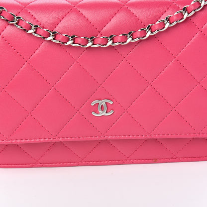 Chanel Lambskin Quilted Wallet On Chain WOC Pink 11 of 12