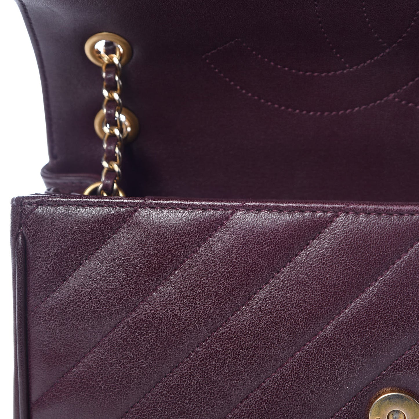 Lambskin Quilted Jumbo Coco Vintage Flap Purple