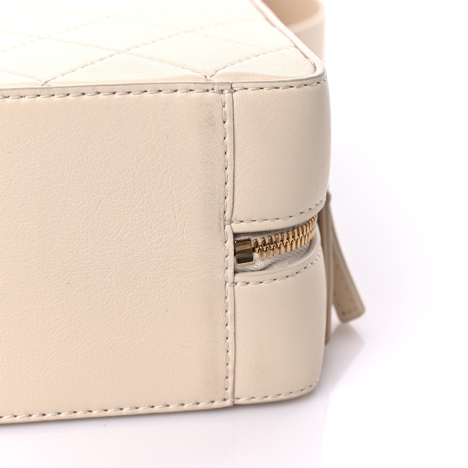Chanel Calfskin Quilted Travel Kit Vanity Case Beige 13 of 15