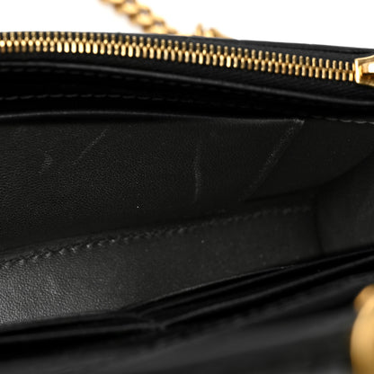 Balenciaga Shiny Calfskin Crocodile Embossed Hourglass Chain Bag Black 8 of 8