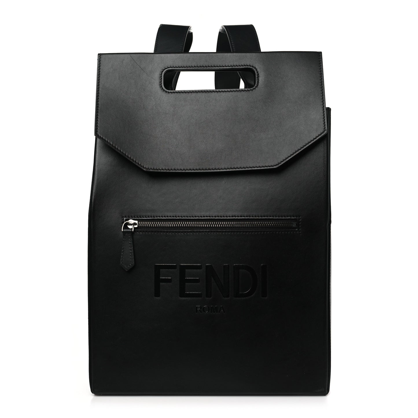 Vitello Grace Light Logo Fendi Pack Backpack Black