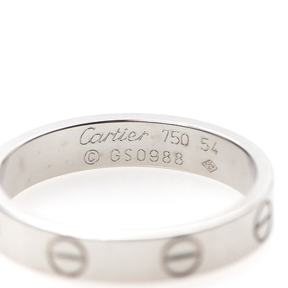 Cartier 18K White Gold 3.5mm LOVE Wedding Band Ring 54 6.75 4 of 4