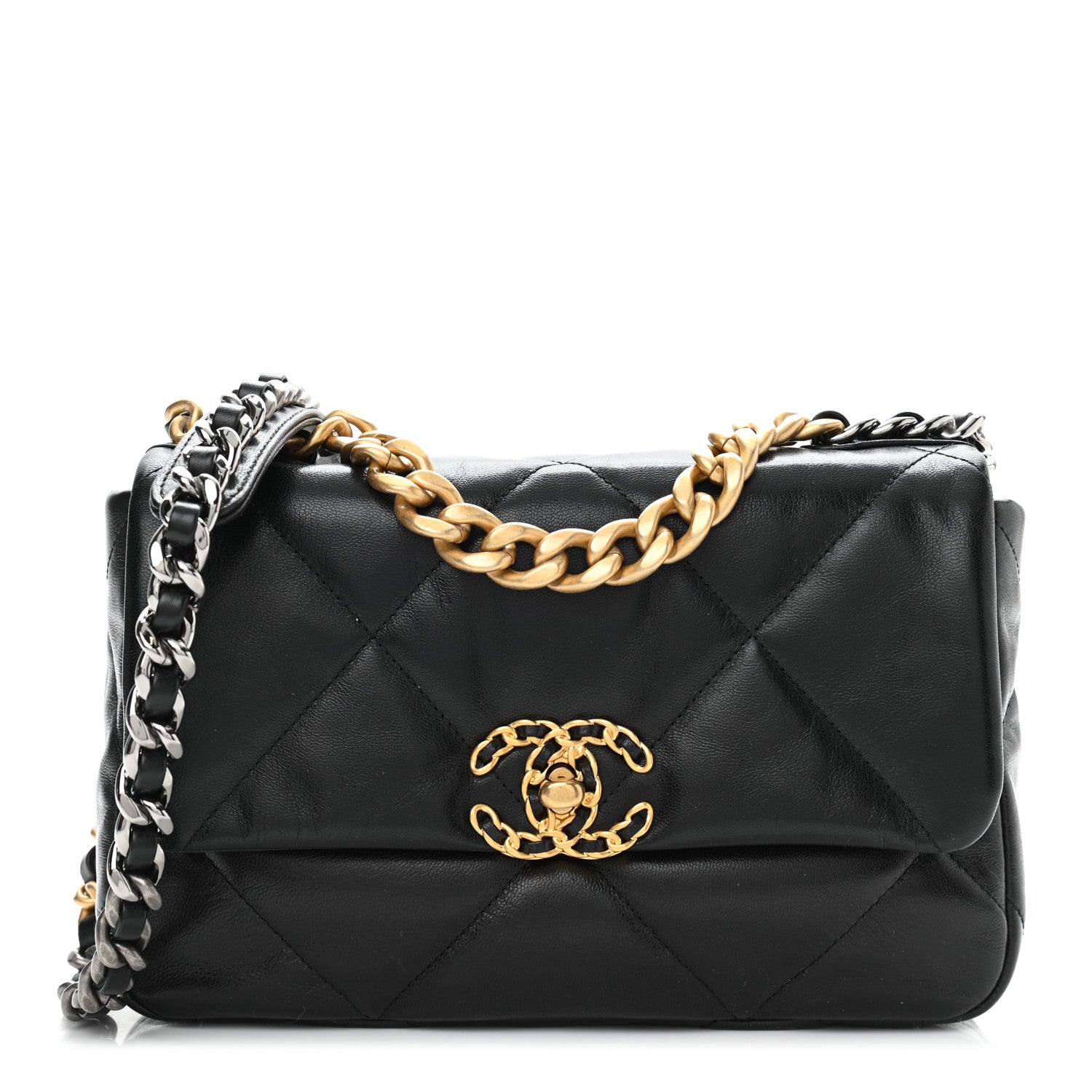 Chanel Goatskin Quilted Medium Chanel 19 Flap Black 1 of 10