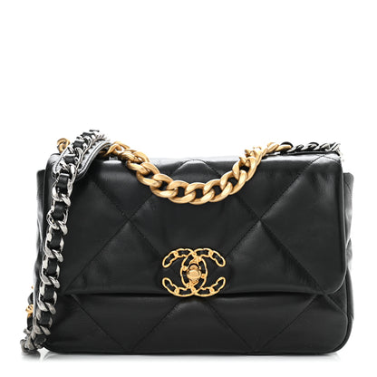 Chanel Goatskin Quilted Medium Chanel 19 Flap Black 1 of 10