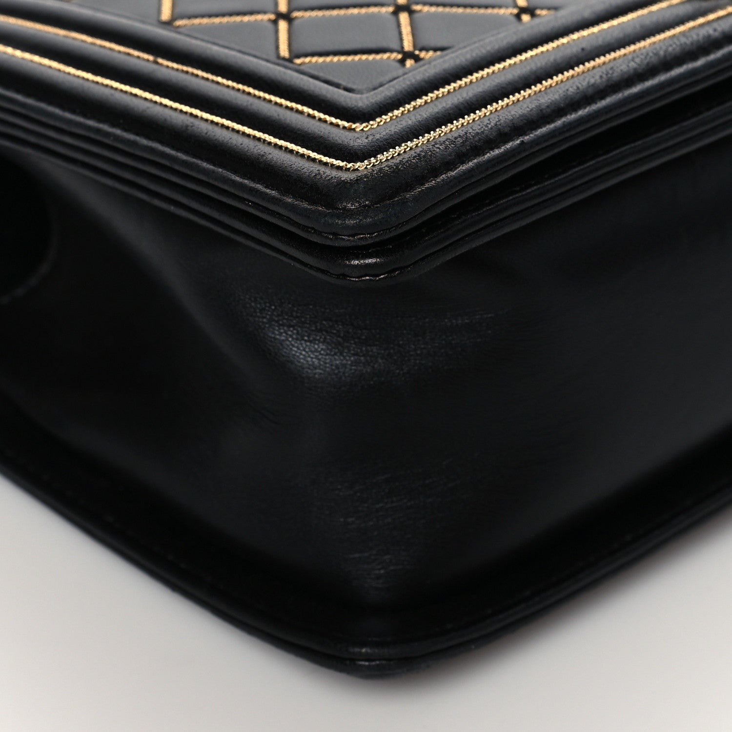 Chanel Lambskin Chain Quilted Medium Boy Flap Black 8 of 10