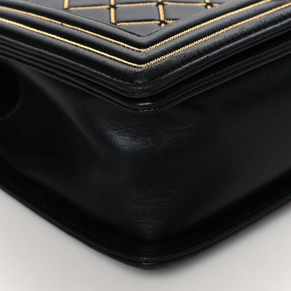 Chanel Lambskin Chain Quilted Medium Boy Flap Black 8 of 10