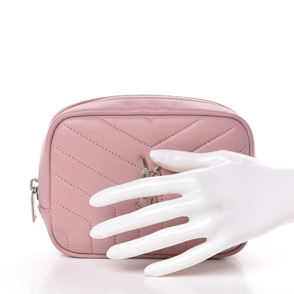 Saint Laurent Lambskin Y Quilted Monogram Loulou Cosmetic Case Tender Pink 2 of 6