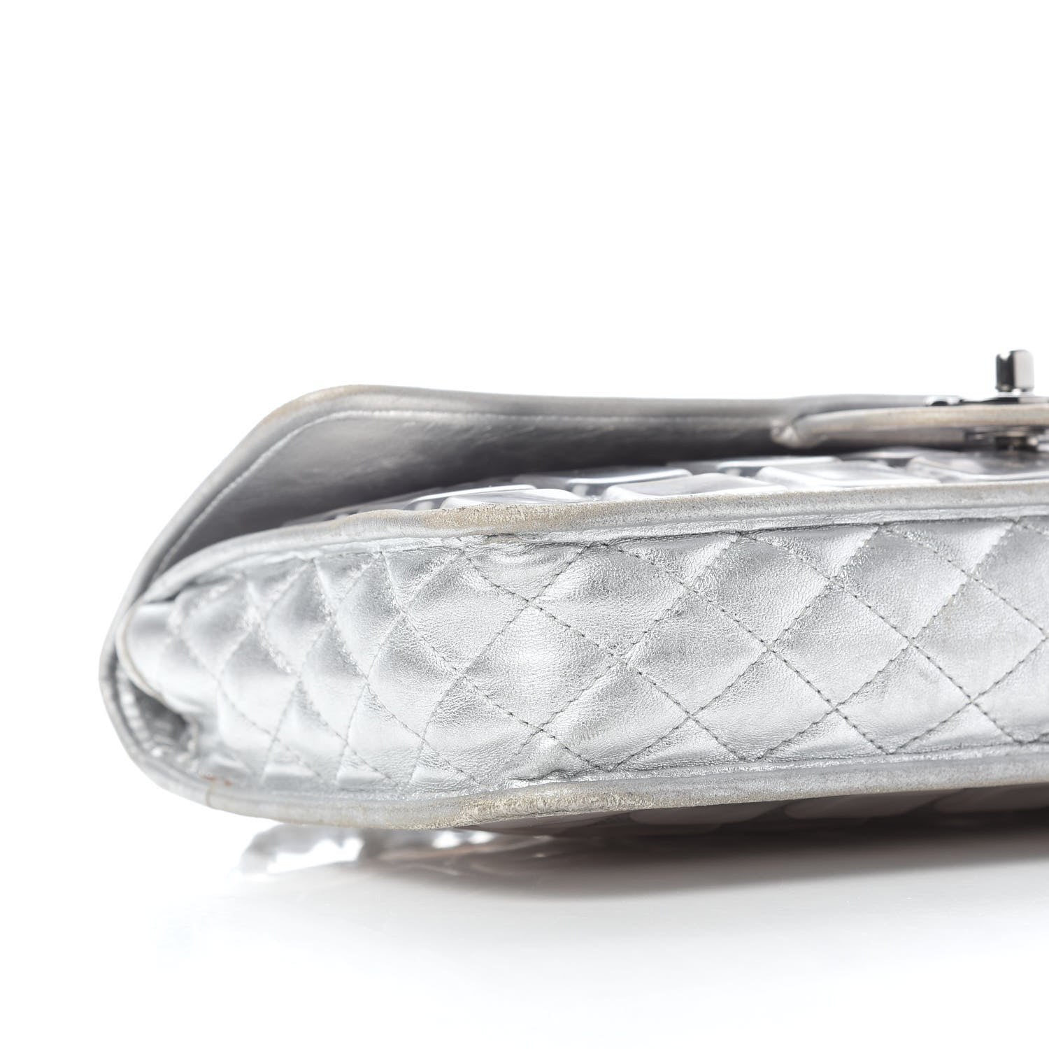 Chanel Vinyl Large Ice Cube Flap Silver 8 of 14