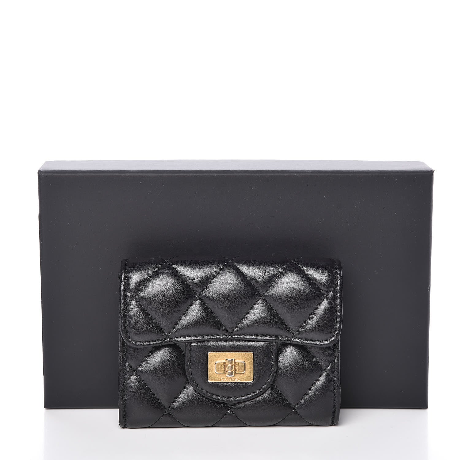 Chanel Aged Calfskin Quilted Reissue Flap Card Holder Wallet Black 11 of 11