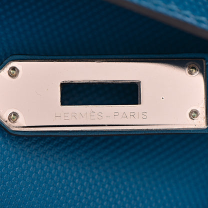 Hermes Swift Grain d'H Ghillies Kelly 35 Bleu Izmir 22 of 44