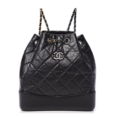 Chanel Aged Calfskin Quilted Small Gabrielle Backpack Black 1 of 10