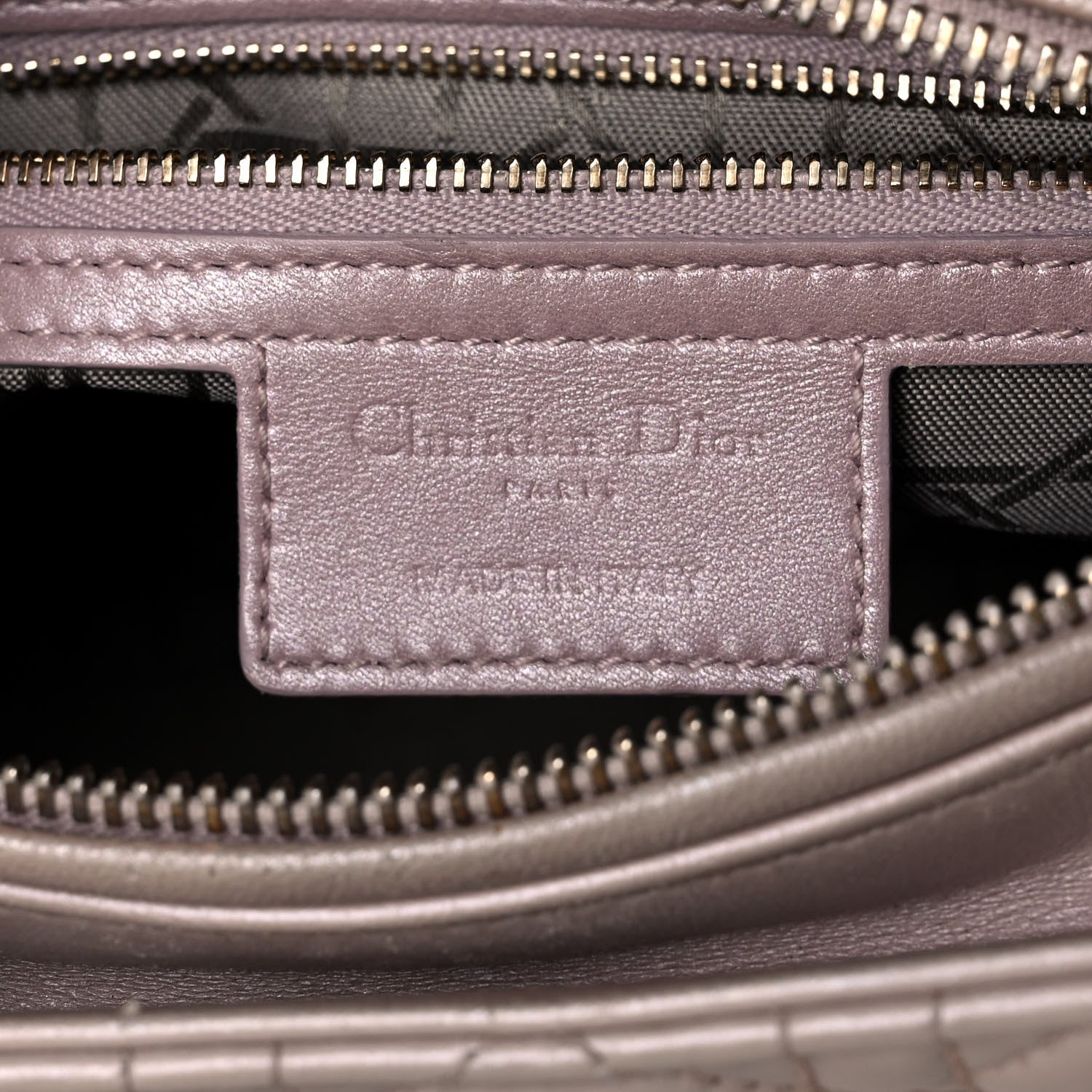 Christian Dior Pearly Lambskin Cannage Medium Lady Dior Lotus 5 of 15