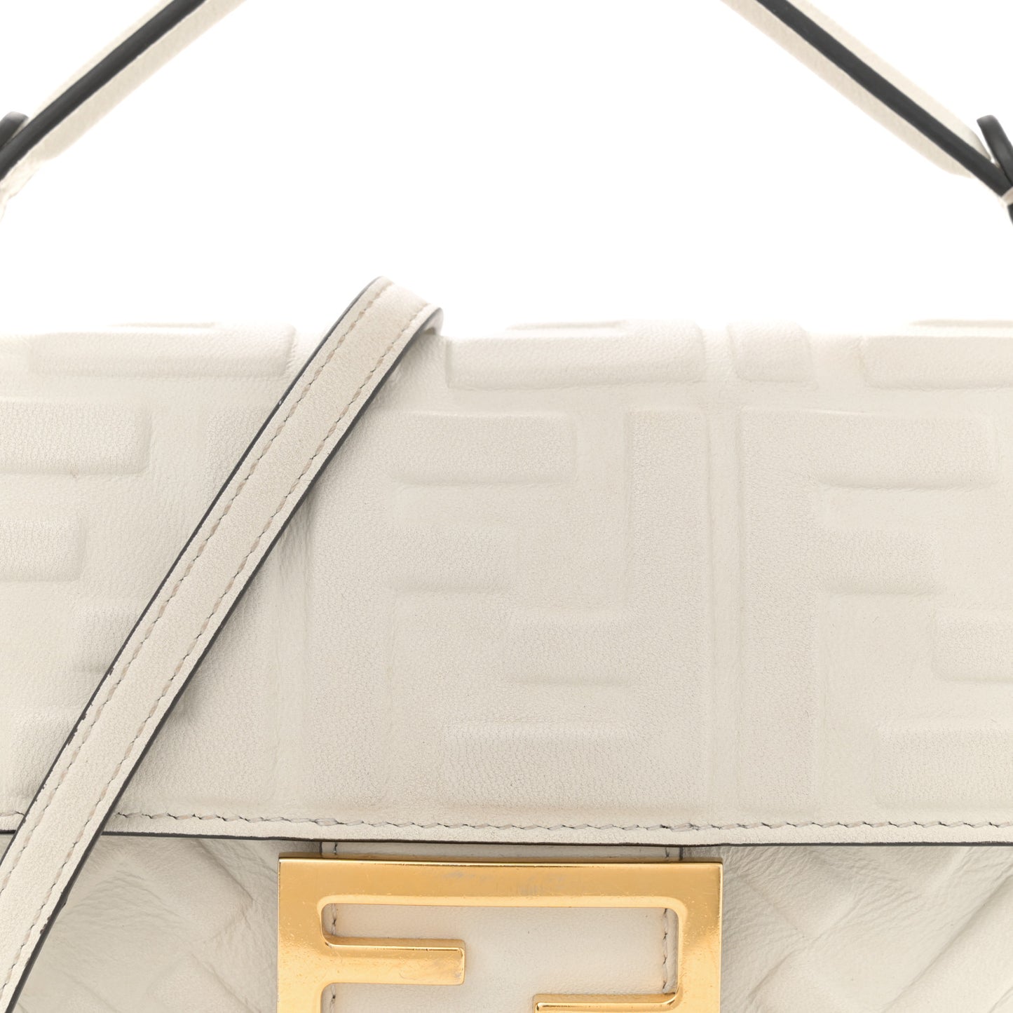 Nappa FF 1974 Embossed Mini Baguette White