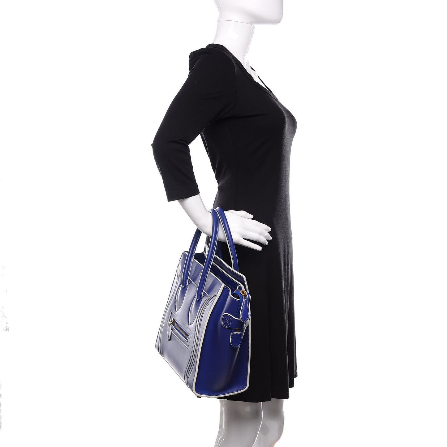 Satin Calfskin Micro Debossed Luggage Inky Blue