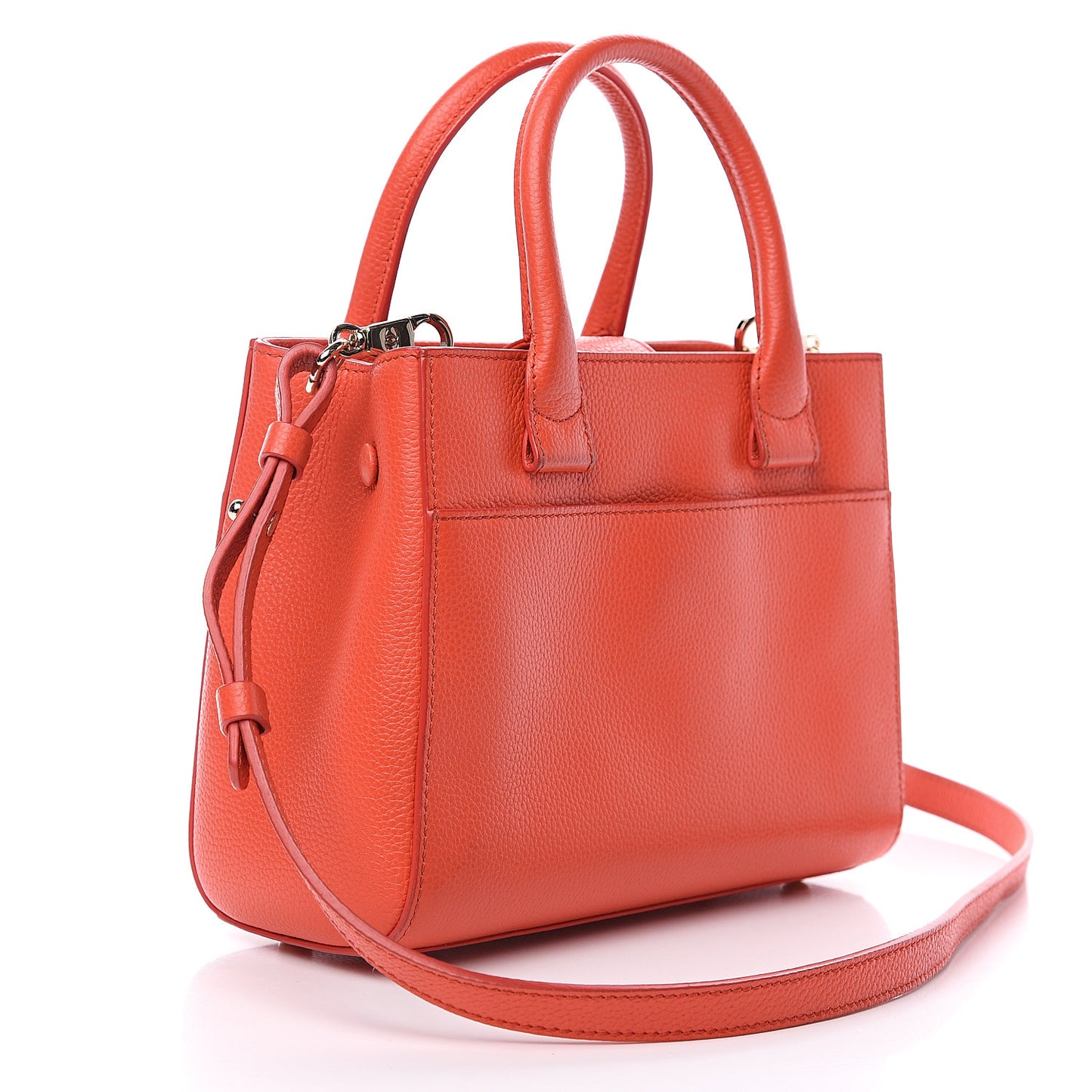 Grained Calfskin Mini Neo Executive Shopper Tote Red