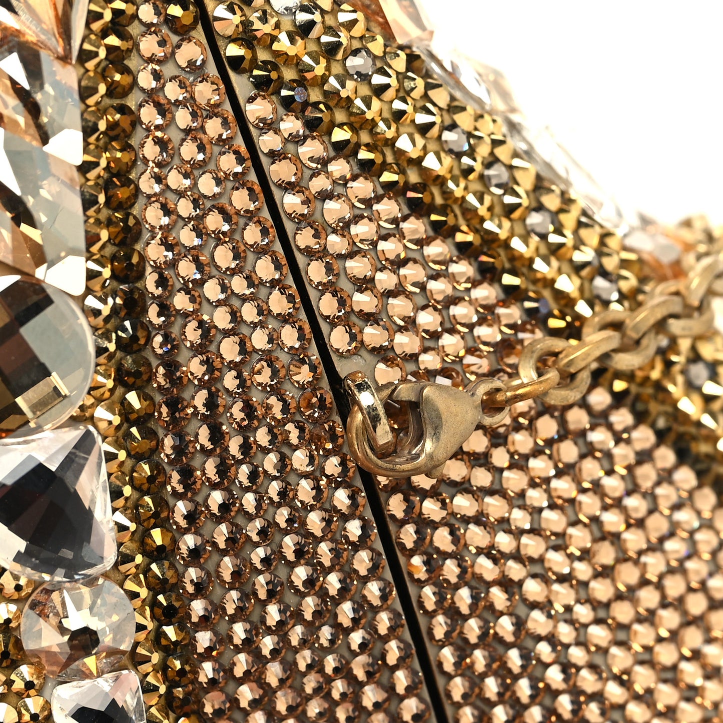 Crystal Sunglass Minaudiere Clutch Gold Silver