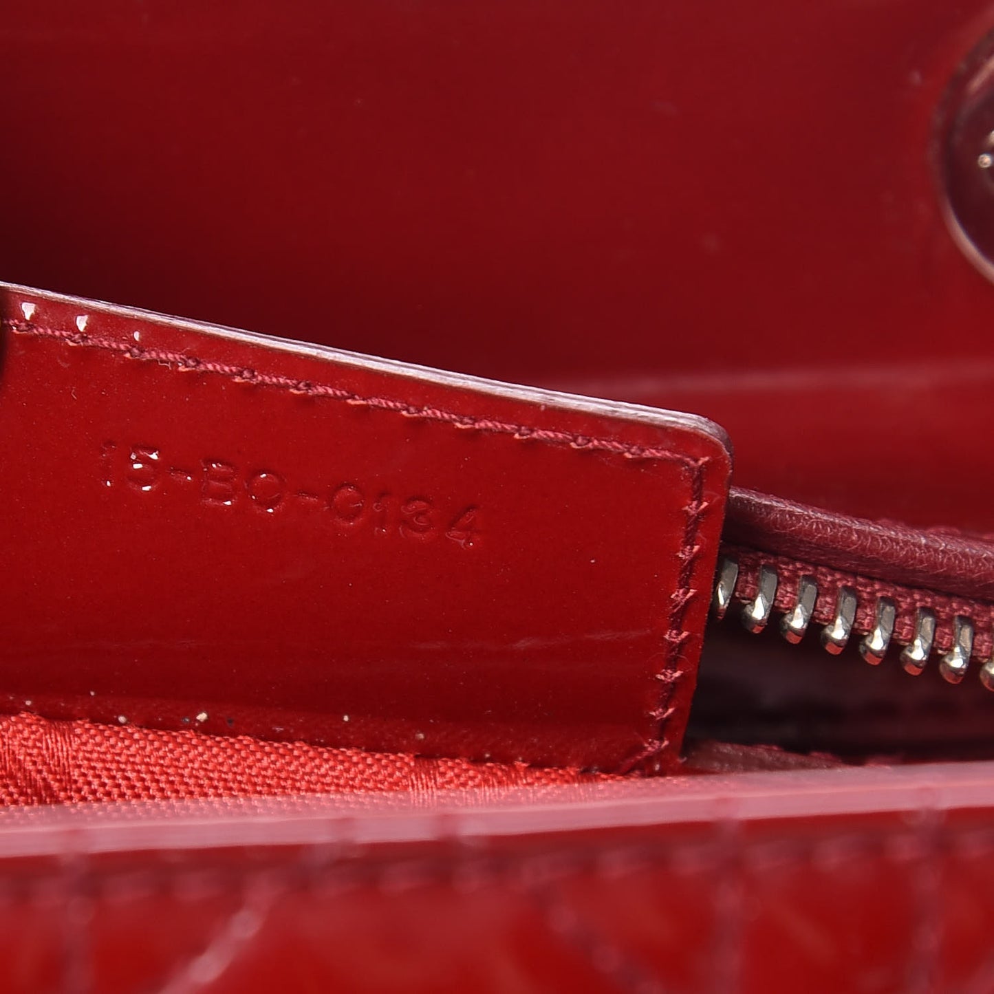 Patent Cannage Medium Lady Dior Red