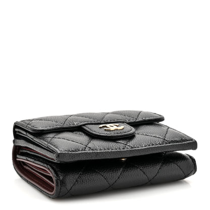 Chanel Caviar Quilted Tri-Fold Flap Wallet Black 4 of 10