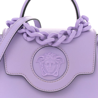 Versace Calfskin Medusa Small Top Handle Handbag Lilac 7 of 11