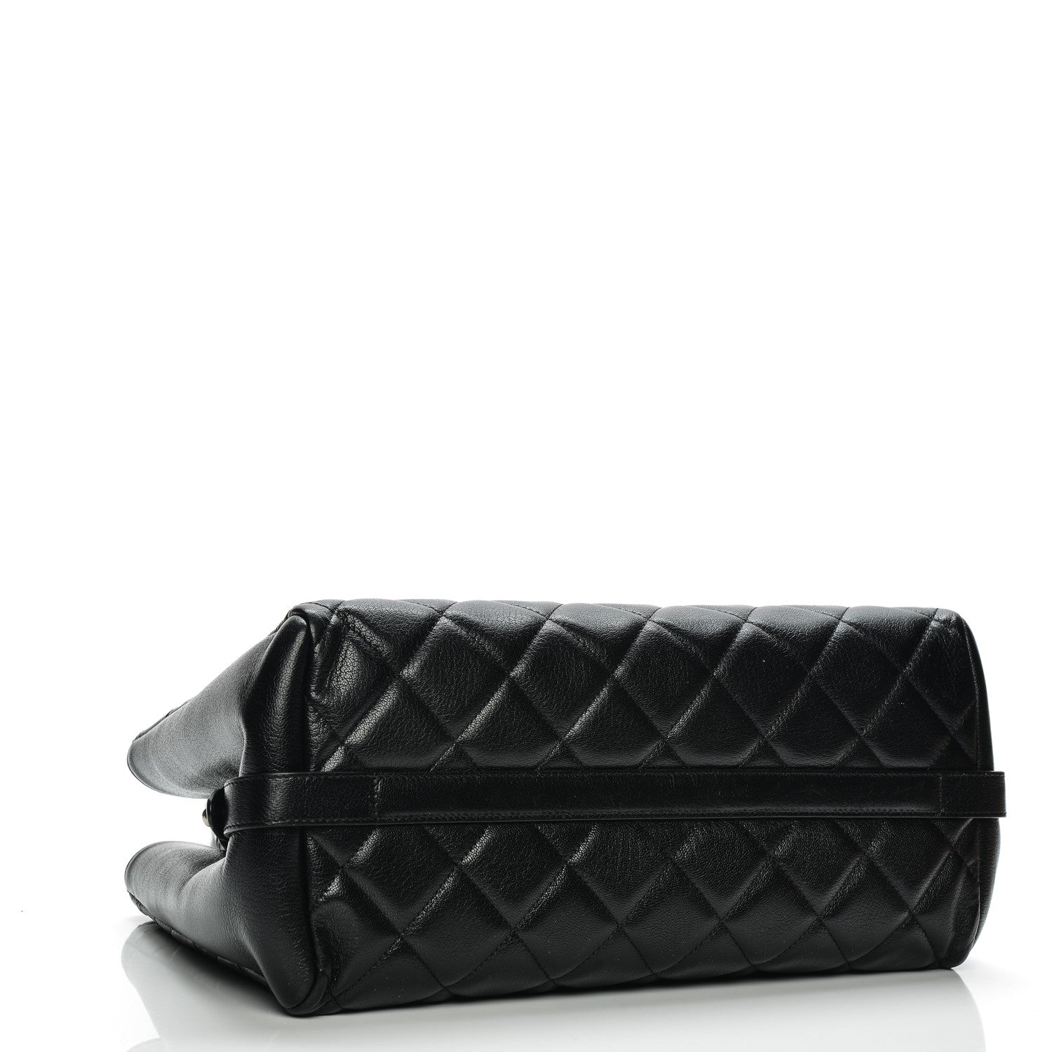 Chanel Metallic Goatskin Quilted Large City Rock Shopping Bag Black 4 of 7