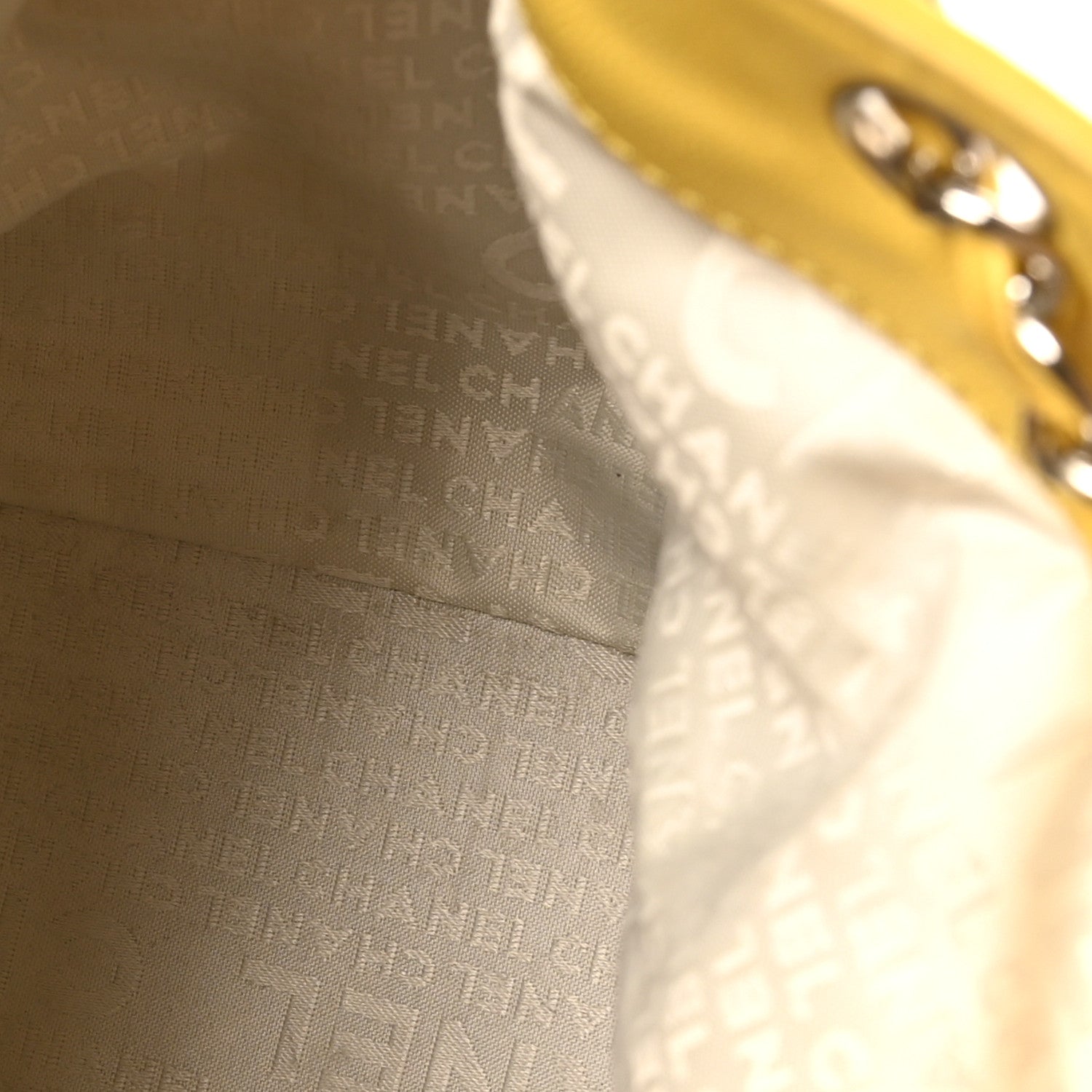 Chanel Calfskin Contrast Stitch Surpique Bucket Bag Yellow 5 of 10