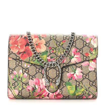 Gucci GG Supreme Monogram Blooms Mini Dionysus Chain Wallet Beige Multicolor Dry Rose 1 of 10