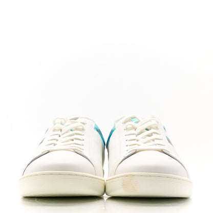 Louis Vuitton Calfskin Mens Luxembourg Sneakers 9.5 White Bleu 3 of 10