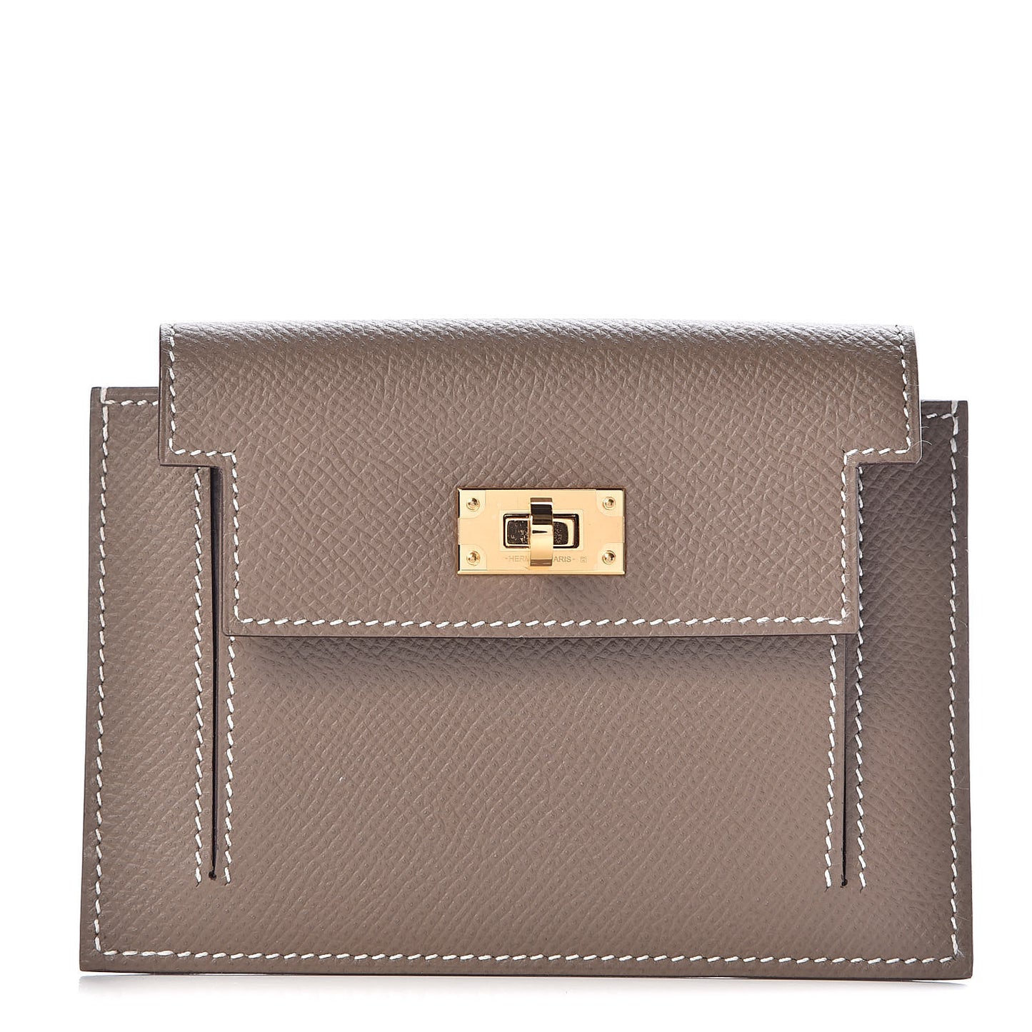 Epsom Kelly Pocket Compact Wallet Etoupe